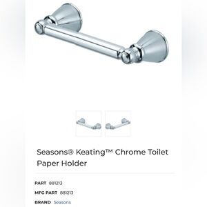Seasons Keating Chrome Zinc Wall Mounted Toilet Paper Holder 2.5"H x 7.31"W